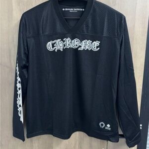 Chrome Hearts Black Mesh Long Sleeve with White Graphics